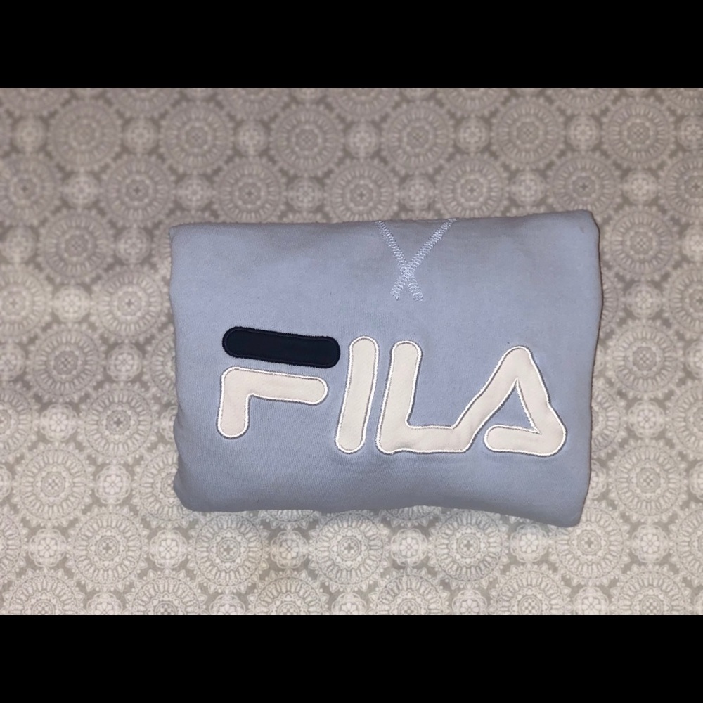 BABY BLUE FILA CREWNECK